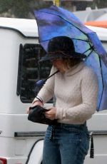 HILARY DUFF Out on a Rainy Day in Los Angeles 01/05/2016