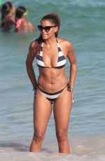 CLAUDIA JORDAN in Bikini on the Beach in Miami  01/02/2016