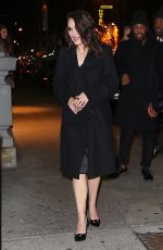 WINONA RYDER Night Out in New York 01/18/2016
