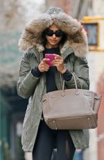 IRINA SHAYK Out and About in New York 01/14/2016