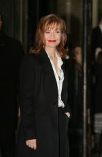 ISABELLE HUPPERT Arrives at Giorgio Armani Prive Haute Couture 2016 Fashion Show in Paris 01/26/2016