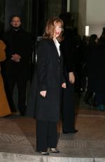 ISABELLE HUPPERT Arrives at Giorgio Armani Prive Haute Couture 2016 Fashion Show in Paris 01/26/2016