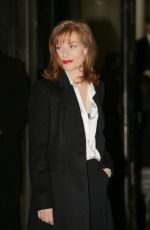 ISABELLE HUPPERT Arrives at Giorgio Armani Prive Haute Couture 2016 Fashion Show in Paris 01/26/2016