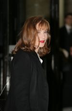 ISABELLE HUPPERT Arrives at Giorgio Armani Prive Haute Couture 2016 Fashion Show in Paris 01/26/2016