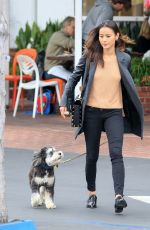 JAMIE CHUNG Walks Her Dog Out in Los Angeles 01/19/2016