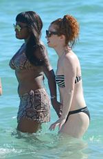 JESS GLYNNE in Bikini on the Beach in Miami 01/02/2016