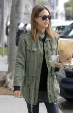 JESSICA ALBA Stops for Breakfast in West Hollywood 01/23/2016