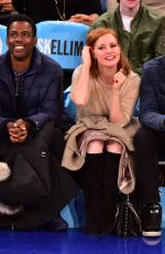 JESSICA CHASTAIN at Hawks vs Knicks Game in New York 01/03/2016