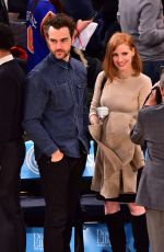 JESSICA CHASTAIN at Hawks vs Knicks Game in New York 01/03/2016