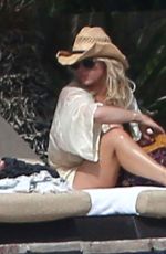 JESSICA SIMPSON in Bikini at a Pool in Cabo San Lucas 01/17/2016