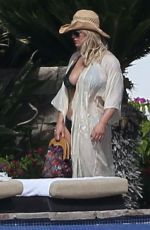 JESSICA SIMPSON in Bikini at a Pool in Cabo San Lucas 01/17/2016