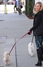 JULIE BENZ Walks Her Dogs Out in West Hollywood 01/25/2016