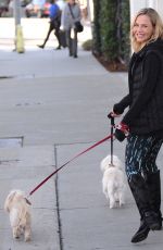 JULIE BENZ Walks Her Dogs Out in West Hollywood 01/25/2016