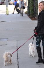 JULIE BENZ Walks Her Dogs Out in West Hollywood 01/25/2016