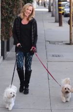 JULIE BENZ Walks Her Dogs Out in West Hollywood 01/25/2016