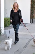 JULIE BENZ Walks Her Dogs Out in West Hollywood 01/25/2016