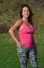KAREN DANCZUK in Tights Working Out at a Park 12/31/2015