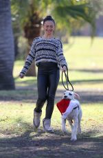 KARINA SMIRNOFF Walking Her Dog Out in Woodland Hills 12/17/2015