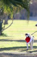 KARINA SMIRNOFF Walking Her Dog Out in Woodland Hills 12/17/2015