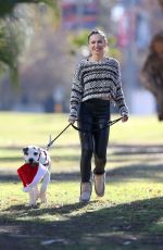 KARINA SMIRNOFF Walking Her Dog Out in Woodland Hills 12/17/2015