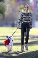 KARINA SMIRNOFF Walking Her Dog Out in Woodland Hills 12/17/2015