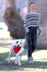 KARINA SMIRNOFF Walking Her Dog Out in Woodland Hills 12/17/2015