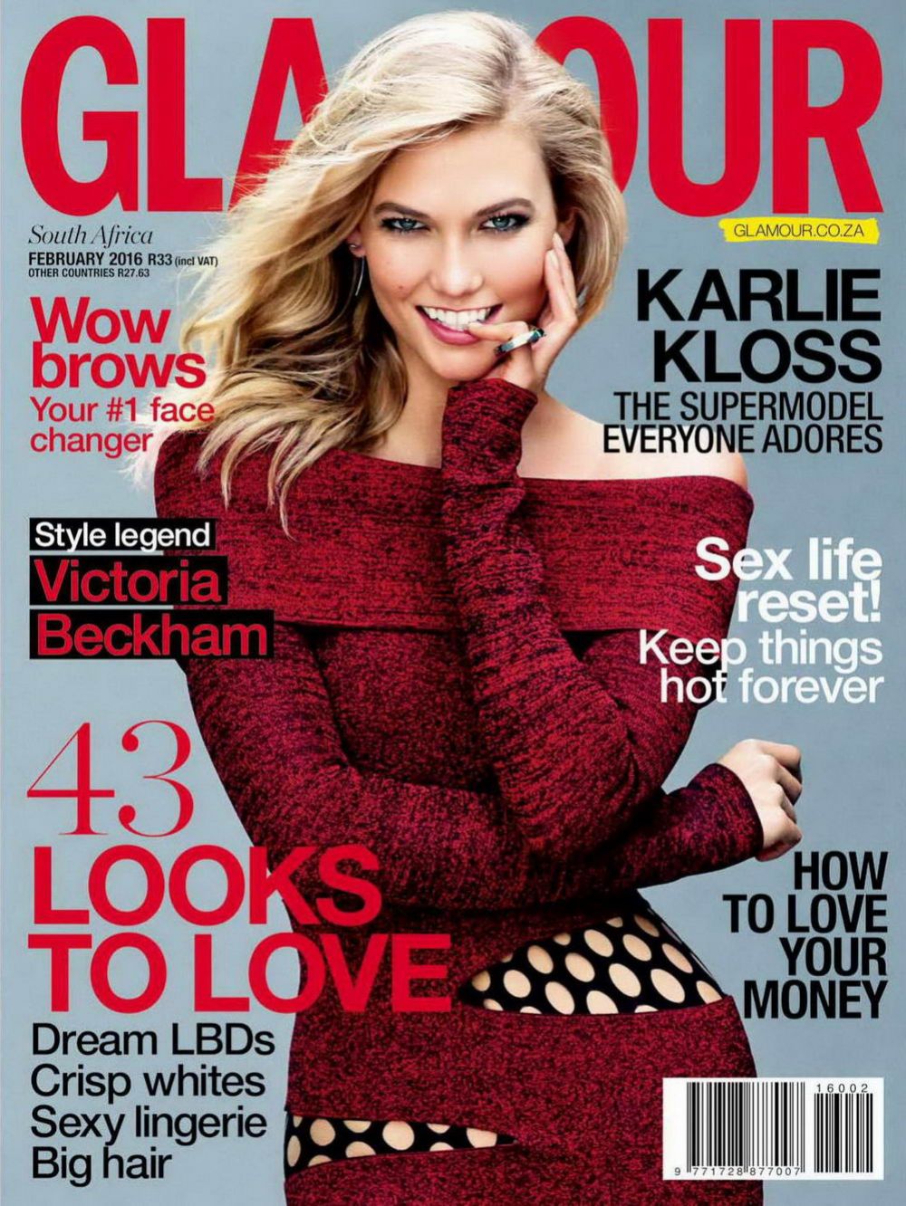 KARLIE KLOSS in Glamour Magazine, South Africa February 2016 Issue ...