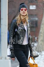 KARLIE KLOSS Out and About in New York 01/27/2016