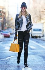 KARLIE KLOSS Out and About in New York 01/27/2016