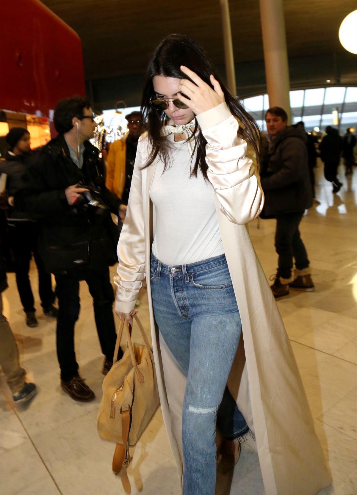 KENDALL JENNER Arrives at Charles De Gaulle Airport in Paris 01/23/2016