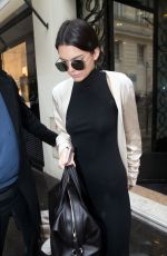 KENDALL JENNER Leaves Her Hotel in Paris 01/22/2016
