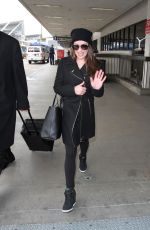 LEA MICHELE Arrives at LAX Airport in Los Angeles 01/15/2016