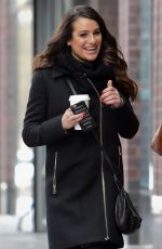 LEA MICHELE Out and About in New York 01/25/2016