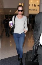 LESLIE MANN at LAX Airport in Los Angeles 01/26/2016