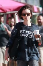 LILY COLLINS Leaves a Gym in Los Angeles 01/25/2015