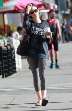 LILY COLLINS Leaves a Gym in Los Angeles 01/25/2015