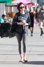 LILY COLLINS Leaves a Gym in Los Angeles 01/25/2015