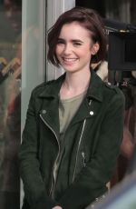 LILY COLLINS on the sSet of a Lancome Ads in Los Angeles 01/14/2016