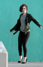 LILY COLLINS on the sSet of a Lancome Ads in Los Angeles 01/14/2016