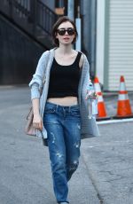 LILY COLLINS Out and About in Los Angeles 01/22/2016