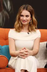 LILY JAMES at Despierta America in Miami 01/19/2016