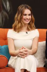 LILY JAMES at Despierta America in Miami 01/19/2016