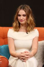 LILY JAMES at Despierta America in Miami 01/19/2016