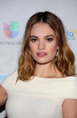 LILY JAMES at Despierta America in Miami 01/19/2016