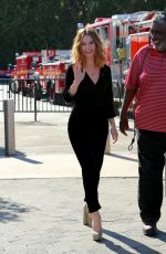 LILY JAMES on the Set of Extra in Universal City 01/26/2016