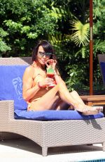 LIZZIE CUNDY in Bikini at a Pool in Barbados 01/03/2016