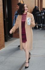 LUCY HALE Arrives at The View in New York 01/12/2016