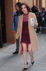 LUCY HALE Arrives at The View in New York 01/12/2016