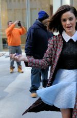 LUCY HALE Leaves SiriusXM Studios in New York 01/11/2016