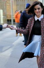 LUCY HALE Leaves SiriusXM Studios in New York 01/11/2016